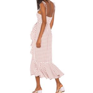 Song of Styles pink gingham wrap dress